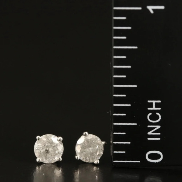 14K 0.78 CTW Diamond Stud Earrings - Picture 2 of 5